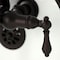 Kingston Brass CA1007T5 3-3/8" Tub Wall Mount Clawfoot Tub Faucet with Hand Shower, Oil Rubbed Bronze CA1007T5 - alternate 6